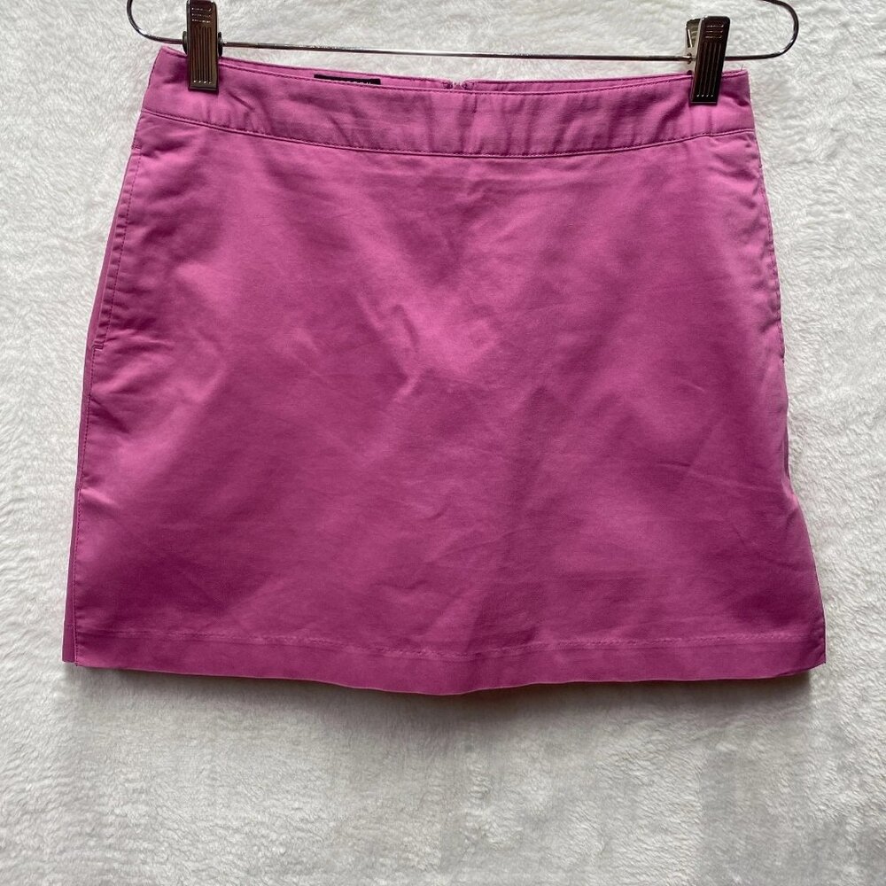 Adidas Mini Skirt Skort Womens 2 Pink Cotton Stretch Golf Pickleball Tennis Run